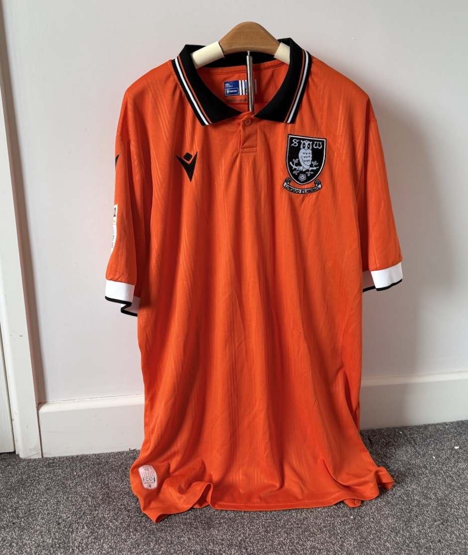 Sheffield Wednesday 2024/2025 Away Shirt Mens 4XL Orange Football Top Kit Macron image 5