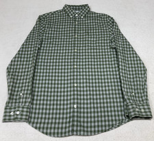 Penguin Munsingwear Shirt Mens Medium Green Checkered Gingham Button Down Logo