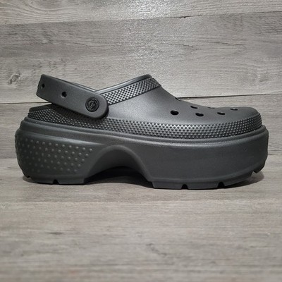 Crocs Stomp platform Clogs mens 12/ womens 13 triple black elevated