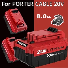 20 Volt Lithium-Ion Battery For PORTER CABLE 20V Max PCC680L PCC685L 8000mAh