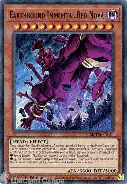 MZTM-EN044 Earthbound Immortal Red Nova : Super Rare 1st Edition Mint YuGiOh Car