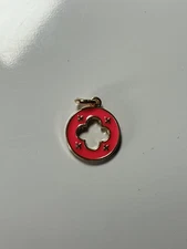 LOUIS VUITTON LV ZIPPER PULL Button CHARM Gold Double Sided Flower Motif