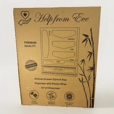 Kitchen Drawer Ziplock Bag Organizer With Plastic Wrap & Foil Dispenser New