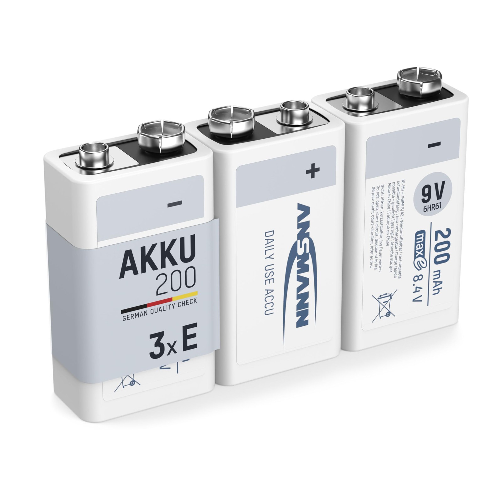 Batteria 9V Ansmann 200mAh per Microfoni e Pedali - Qualità Pro