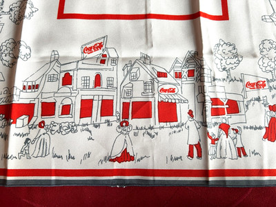 1979 Coca-Cola June Critchfield Poly-Crepe-De-Chine Scarf