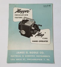 Vintage James Biddle, Megger Insulation Tester, Meg Ttpe Hand Operated.  1956