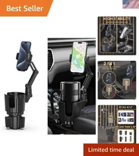 Enhanced Stability Cup Holder Phone Mount & Expander - 360° Rotating Flexibility