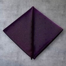 Nwot 9" X 9" Satin Pocket Square, Purple, Phantom Geometric/Polkadot