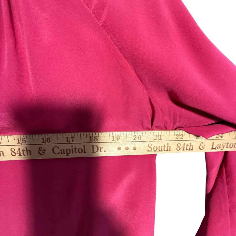 Lilly Pulitzer 100% Silk Elsa Long Sleeve Blouse Top Women Poinsettia Red - Image 4 of 4