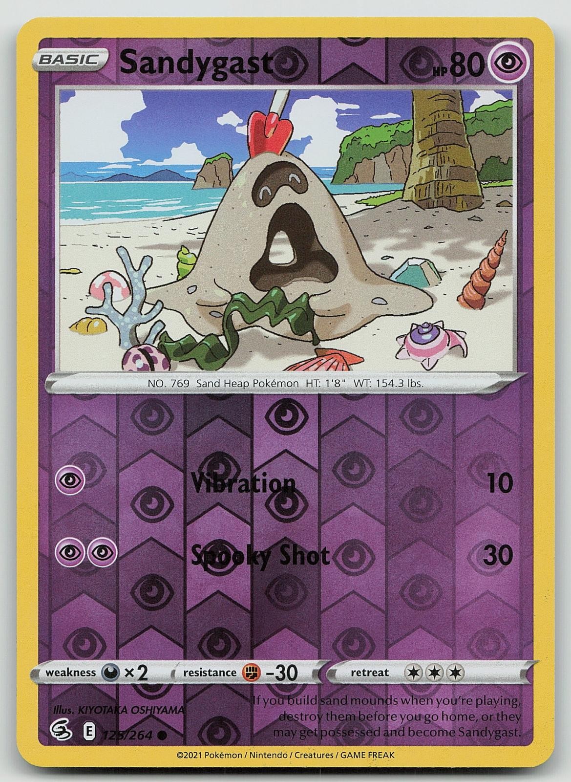 Pokemon Sandygast 125/264 Fusion Strike Common Reverse Holo NM