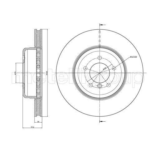 Bremsscheibe Metelli 23-0853C FüR Bmw Vorderachse-image