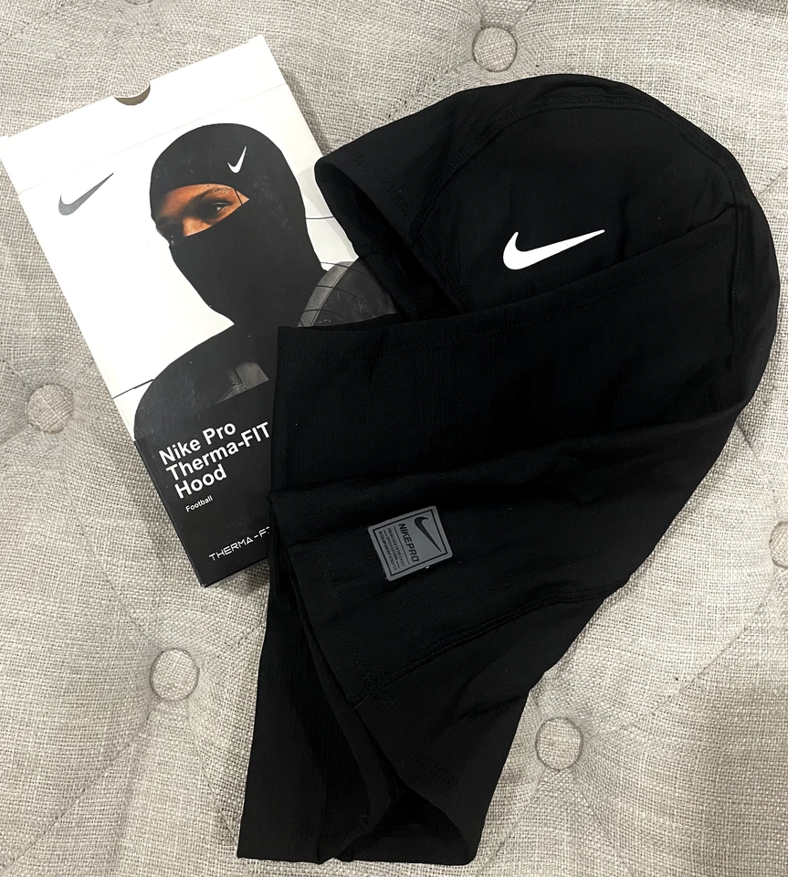 Nike Pro Therma-fit Hyperwarm Capucha Máscara de esquí Negro, Balclava, Fútbol, Correr, Foto 3 de 4