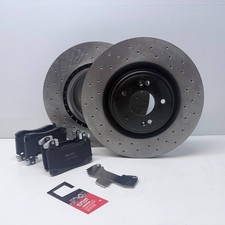 FOR KIA STINGER 3.3 GT 2017-FRONT CROSS DRILLED BRAKE DISCS VENTEDPADS 350MM NEW