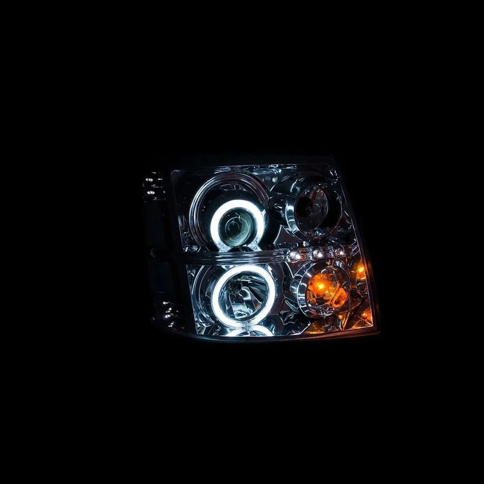 For Cadillac Escalade 02-06 Headlights Driver & Passenger Side Chrome CCFL Halo Foto 3 de 4