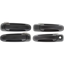 Exterior Door Handle Set For 2002-09 Dodge Ram 1500 Smooth Black Front And Rear