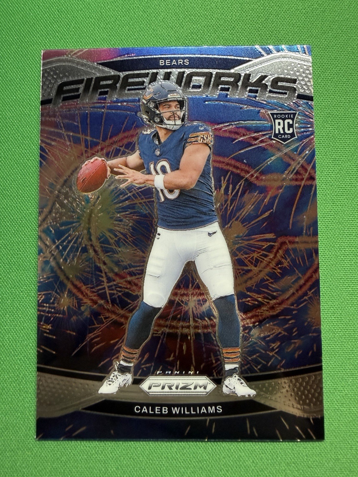 2024 Panini Prizm - Fireworks Caleb Williams #25 Silver Prizm (RC) Bears