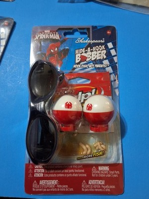 SHAKESPEARE MARVEL SPIDERMAN Hide A Hook Bobber And Glasses NEW RARE