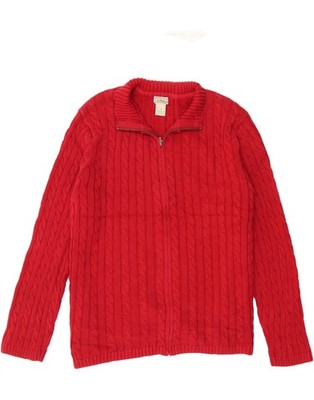 L.L.BEAN Damen Strickjacke Pullover UK 22 3XL Rot Baumwolle AJ04