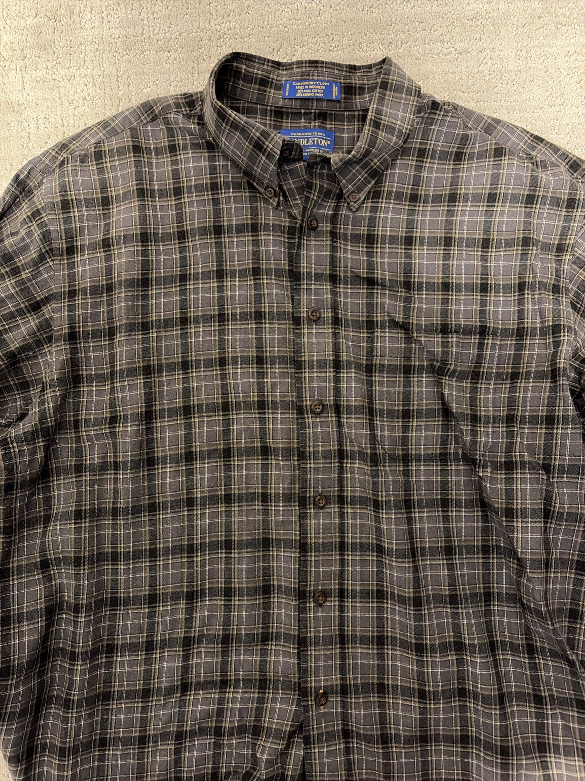 Pendleton Button Down Canterbury Cloth Plaid Pima… - image 4