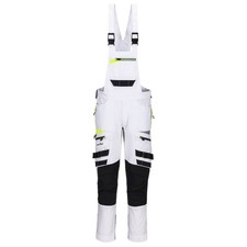 Image of Portwest DX441 DX4 Work Bib and Brace Slim Fit Durable Dungarees - White Grey