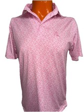 Rhoback Mens Pink Ribbon Polo Shirt Size Small Breast Cancer Awareness Collared