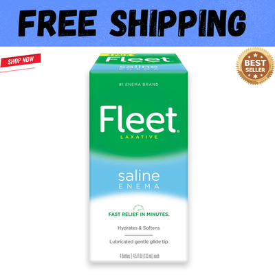 #ad Fleet Laxative Saline Enema for Adult Constipation 4.5 fl oz 4 Bottles pack NEW $6.99