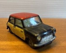 Vintage Corgi car Toy #a249 Morris Mini Cooper Black/Red With Wicker Sides 1964