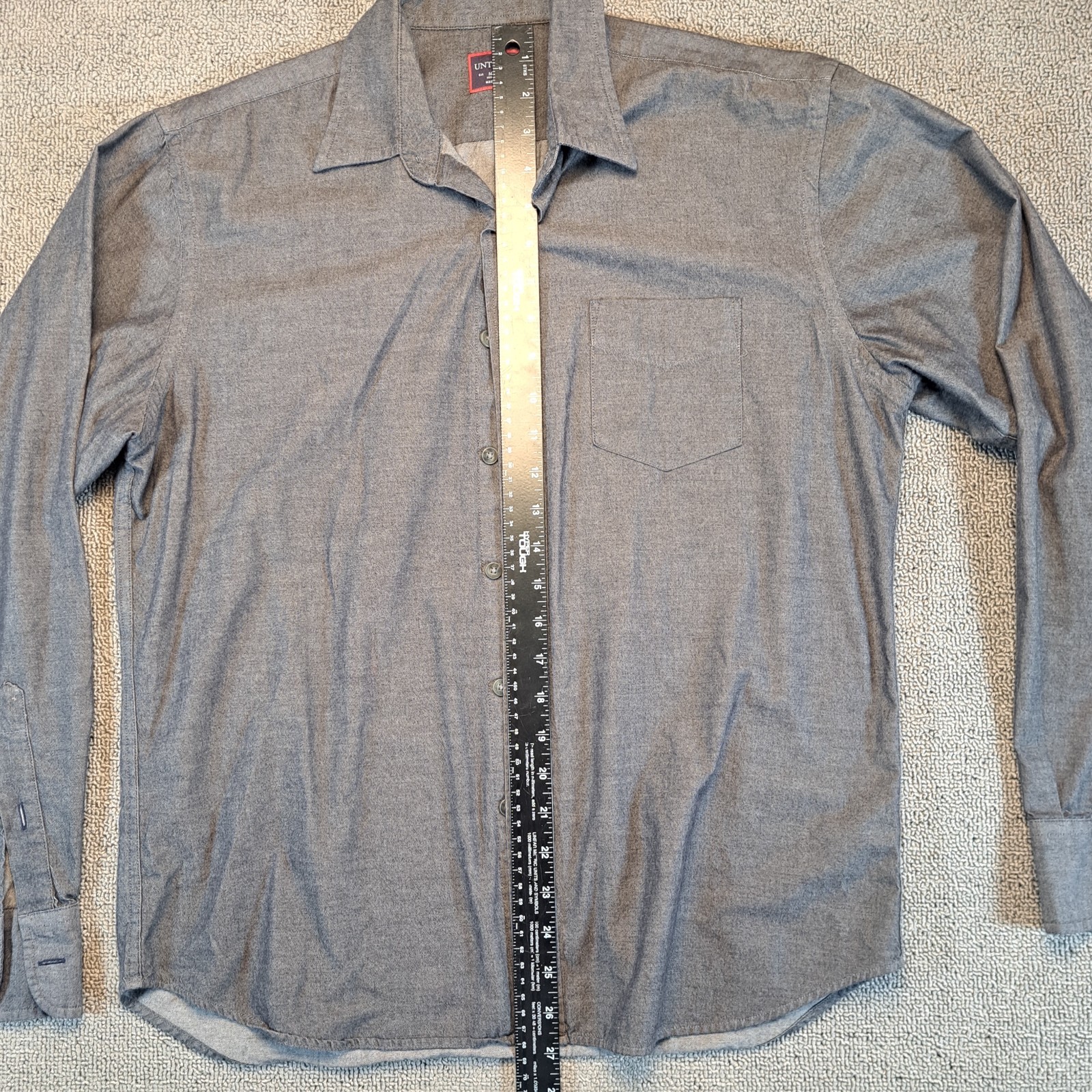 UNTUCKit Medium Charcoal Gray Button Up Long Slee… - image 8