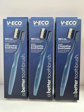 3 Packs Of V-ECO toothbrushes~6 Replacement Heads. Unique V-shaped Bristles