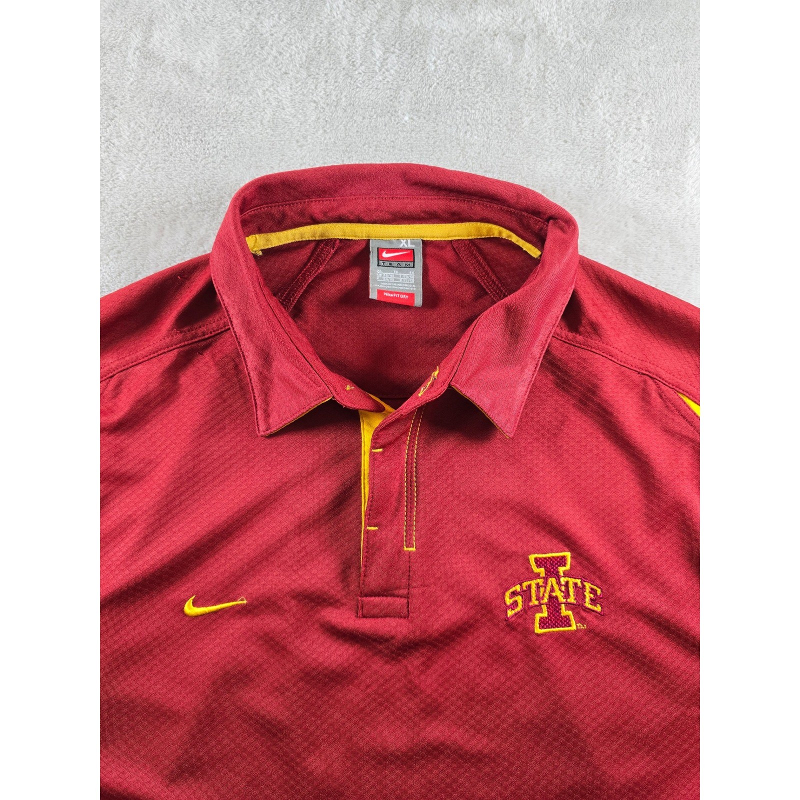 Vintage Nike Iowa State Cyclones Polo Shirt Mens XL Red Vented Y2K *Read