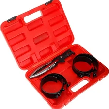 Piston Ring Compressor Kit Cylinder Installer with 1 PC Plier & 6 Bands Tool Set