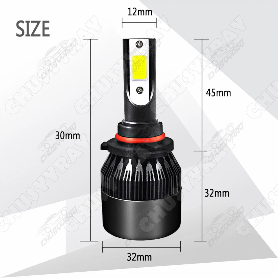 6Pcs For Ford Ranger 2019 2020 2021 LED Headlight Hi/Low+Fog Light Combo bulbs - Image 4 of 4