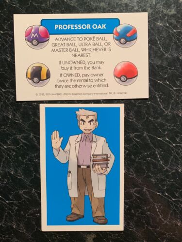 Monopoly Pokemon PROFESSOR OAK ADVANCE TO POKEBALL Card Game Replacement 2014 - Picture 1 of 2