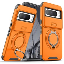 For Google Pixel 9A 10 Pro XL 8A Mag Safe Magnetic Ring Stand Case w/ Lens Cover