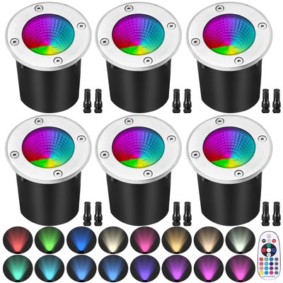 Landscape Inground Lighting,10W RGB Low Voltage Landscape Lights Color Changi...