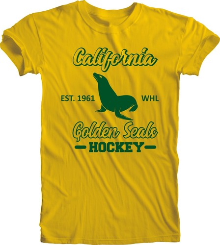 T-Shirt California Golden Seals WHL NHL Herren T-Shirt handgefertigt Eishockey gelb - Bild 3 von 4