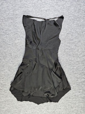 Oh Polly Batch A Mini Dress Women Size 38 US 8  Black Backless Handkerchief Hem