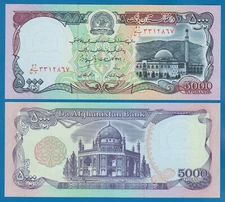 Afghanistan 5,000 Afghanis P 62 (1993) UNC  5000