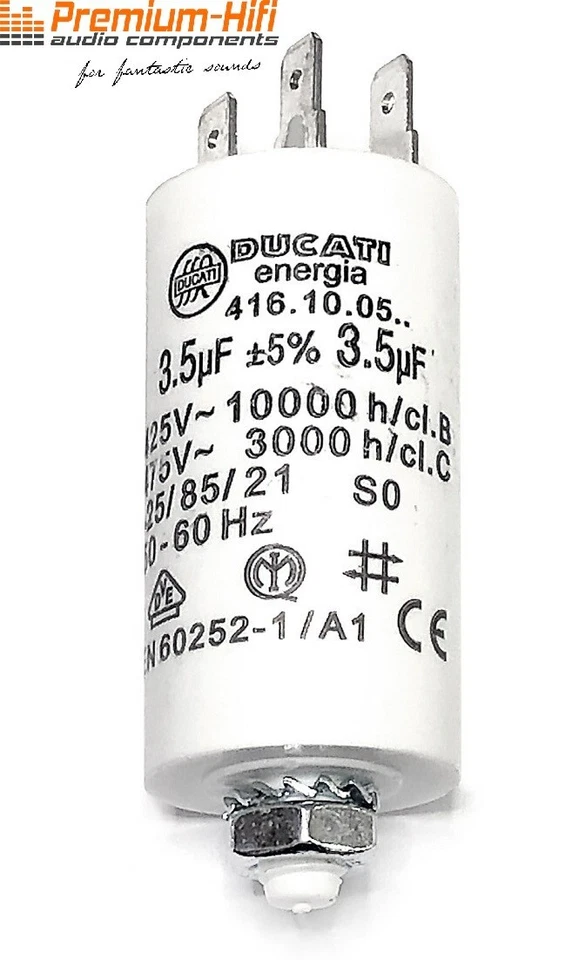 PREMIUM-HIFI Condensador de motor (3,5μF - 4,0μF) para Studer Revox B77