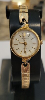 Vintage Helbros Quartz Women’s Watch Gold Tone Day Date Stretch Band New Battery Helbros Vintage Ladies Watch On Stretch Bracelet | eBay main image 2