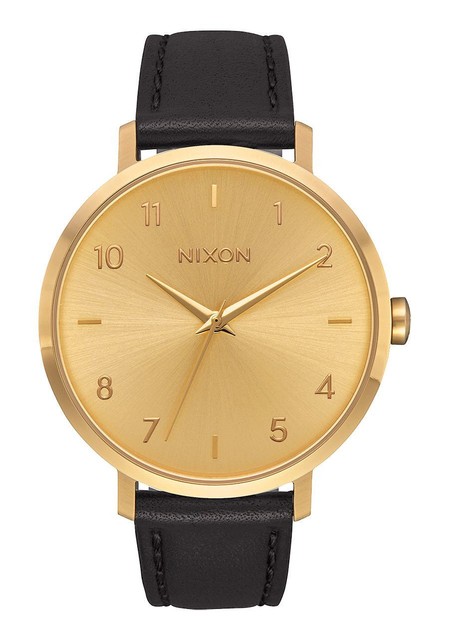 Nixon Arrow Leather Women's Wristwatch with Gold Dial A1091-510