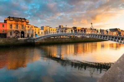 DUBLIN IRELAND UK SKYLINE GLOSSY POSTER PICTURE PHOTO PRINT bridge view 3581