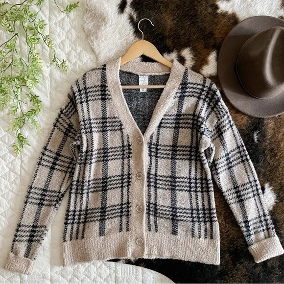 Cardigan plaid best sale