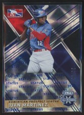 2019 Panini Elite Extra Edition Status Die Cut Blue Juan Martinez 08/75