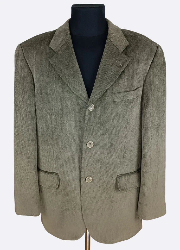 KENZO Homme Mens Light Gray Velvet Blazer Jacket Size 52 / XL / UK/US 42 - Image 2 of 4