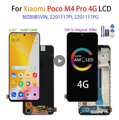 For Xiaomi Poco M4 Pro 4G Full LCD Display Touch Panel Screen Digitizer + Frame