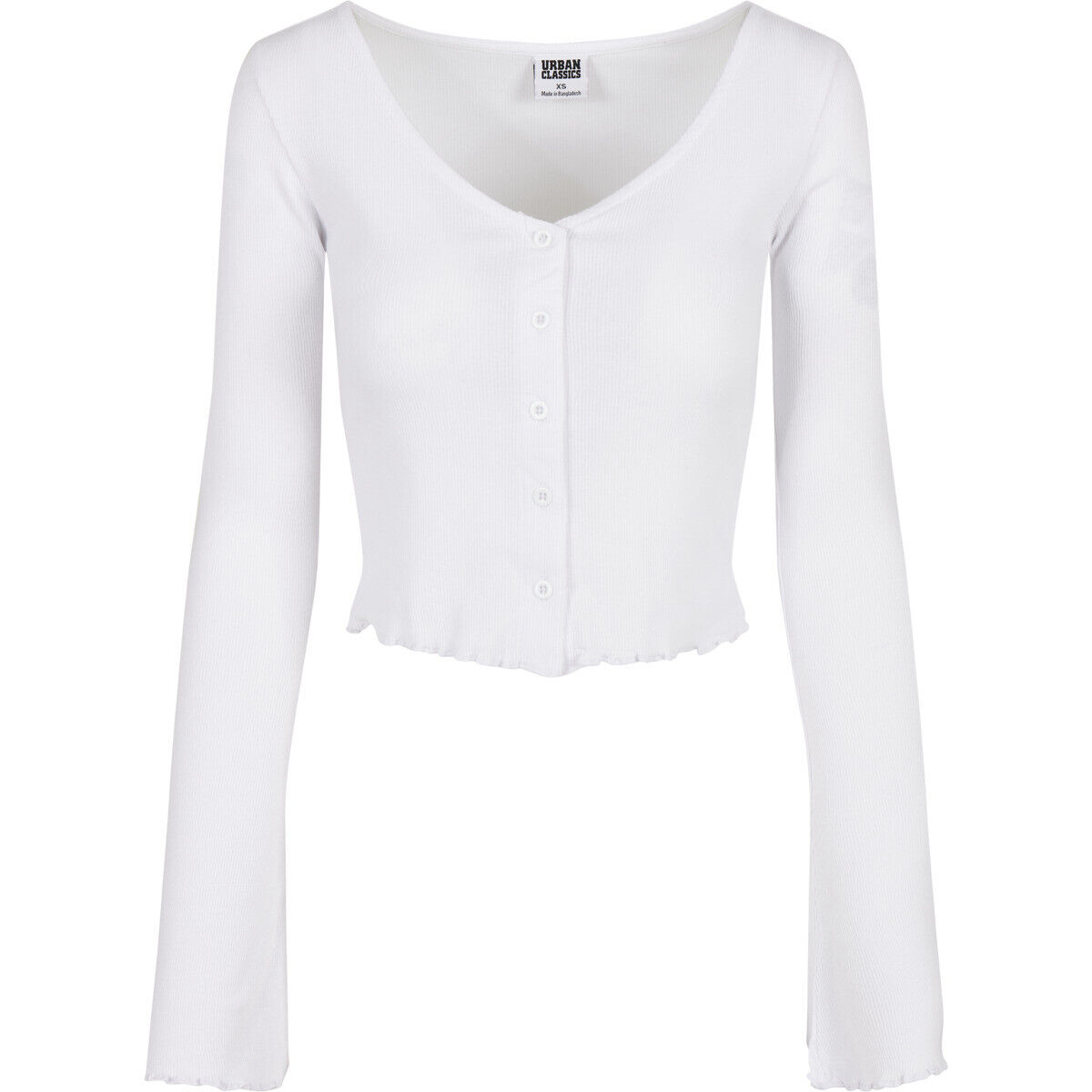 Urban Classics Ladies Cropped Rib Cardigan Top Shirt Oberbekleidung Langarm  | eBay