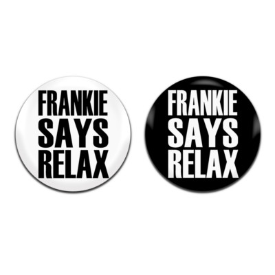2x Frankie Says Relax Goes to Hollywood 80er 25 mm / 1 Zoll D Pin Button Anstecker