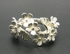 Genuine Stylish Sterling Silver Ring Solid 925 Flower Nickel Free Empress
