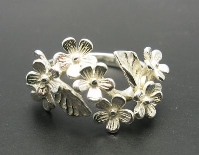 Echter stilvoller Sterling Silber Ring massiv 925 Blume nickelfrei Kaiserin